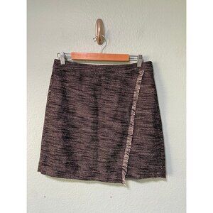 NWT Ann Taylor Loft Women's Faux Wrap Tweed Like Skirt‎ Size 8